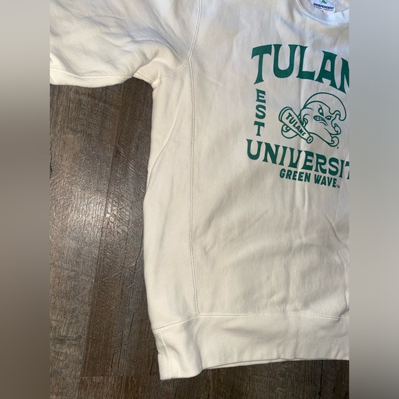Tulane Green Wave Uscape Apparel Standard Sweatshirt - Cream NWOT (w/flaw) - Picture 8 of 11
